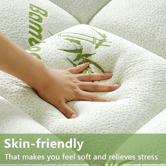 PATSBA Premium Viscose Made from Bamboo Short Queen RV Size Mattress Topper, Quilted Fitted Extra Thick Mattress Pad,Pillow Top Mattress Cover with Deep Pocket Up to 21 Inches（60 * 75inch）