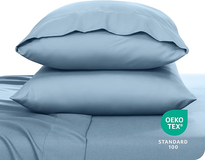Bare Home Microfiber Pillow Cases - Standard Size Set of 2 - Cooling Pillowcases - Double Brushed - Easy Care - Envelope Closure (Standard Pillowcase Set of 2, Light Blue)