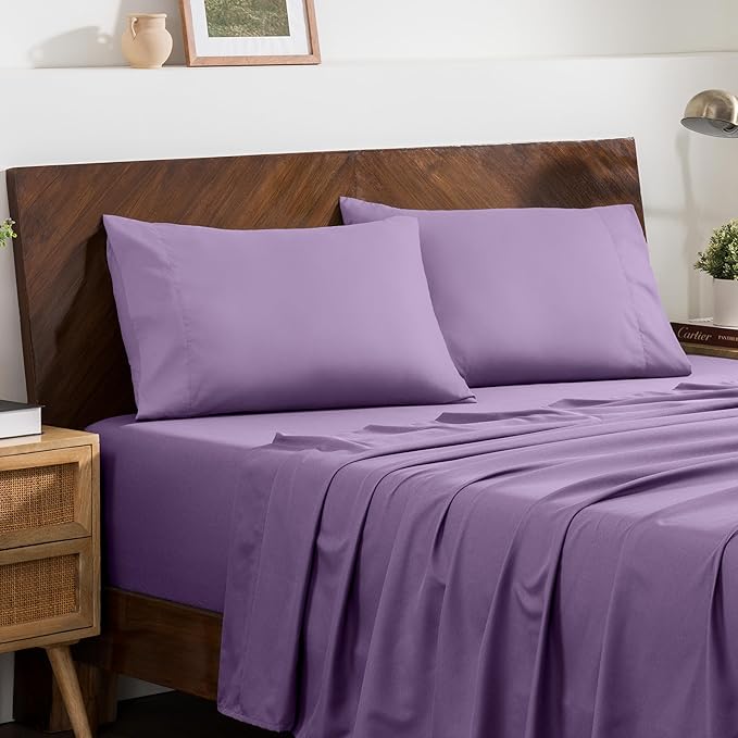 Bare Home Microfiber Pillow Cases - Standard Size Set of 2 - Cooling Pillowcases - Double Brushed - Easy Care - Envelope Closure (Standard Pillowcase Set of 2, Lavender)