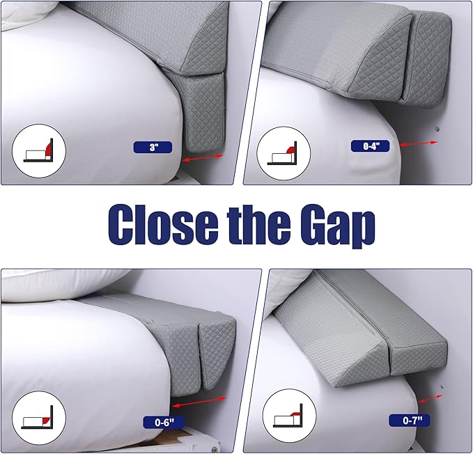 HOMBYS Wedge Pillow Headboard for Bed Gap,Foldable Wedge Gap Filler King Size,Matterss Gap Filler,Multi Functional Bed Crack Pillow, Fill The Gap (0-7") Between Your Headboard and Mattress