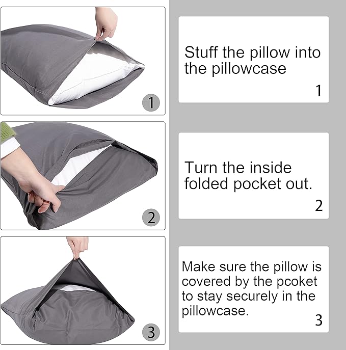 NTBAY Body Pillowcase - Brushed Microfiber 20x54 Pillowcase - Soft, Wrinkle-Free, Fade-Resistant, Stain-Resistant, Light Taupe Body Pillow Cover with Envelope Closure - 20x54 Inches, Light Taupe