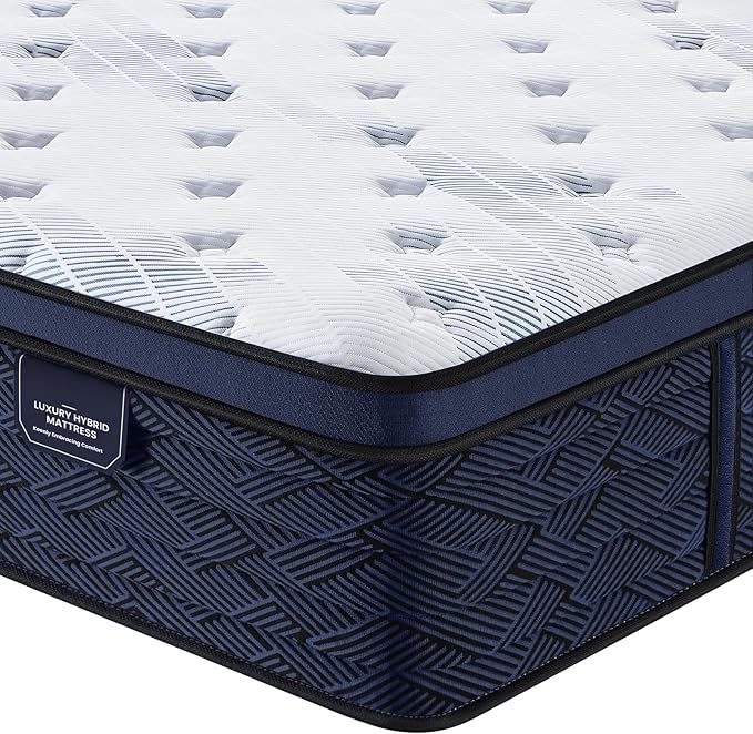 Coolvie 12 Inch Twin XL Mattress in a Box, Hybrid Cooling XL Twin Mattress with Latex & Memory Foam, Pocket Innerspring for Pressure Relief, Medium Firm, 100-Night Trial