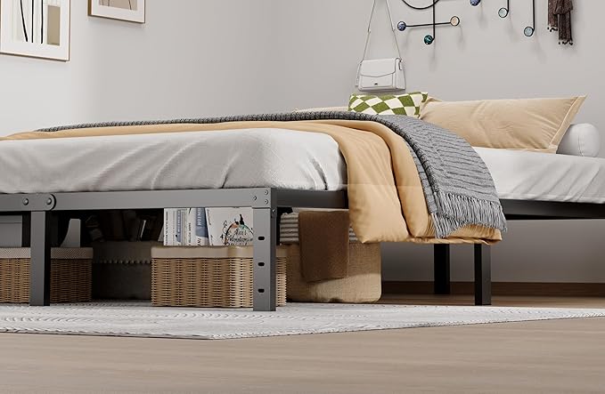 LUMUNANCE Metal Bed Frame Full Size - 12 Inch Heavy-Duty Full Platform Bed Frame No Box Spring Needed, Easy Assembly, Noise-Free, Sturdy Mattress Foundation, Underbed Storage Space