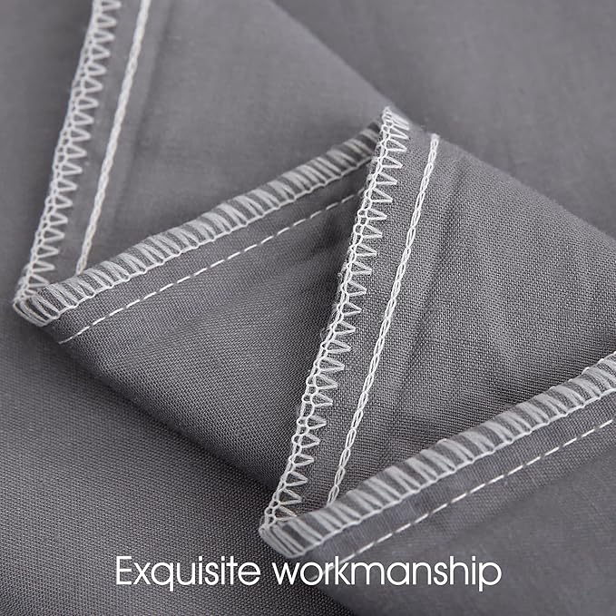 Cotton Pillow Protectors/Cases Queen Size with Zipper 2 Pack Grey Color,Cooling & Breathable Bed Pillow Protectors Set of 2 Pillow Cases Cover (Queen Size 20" x 30")