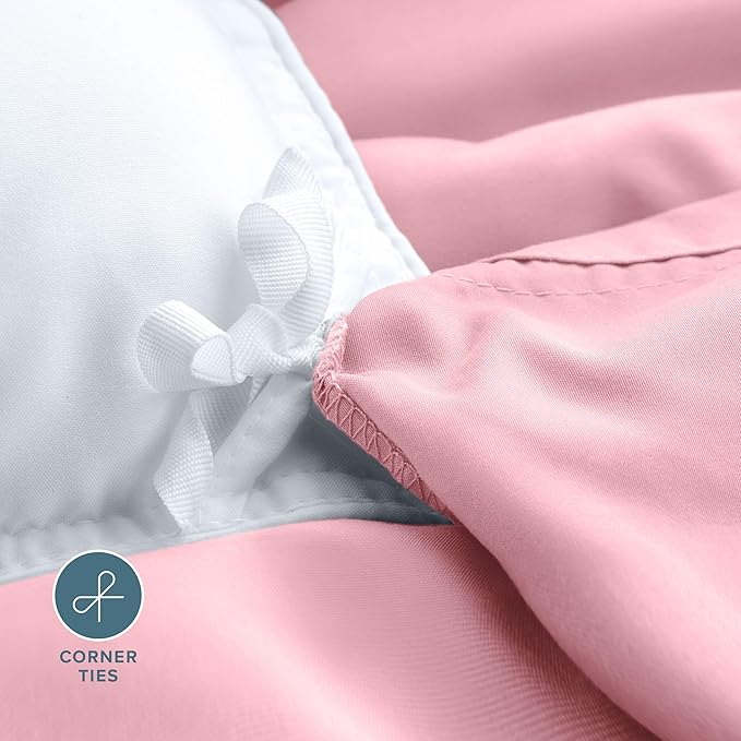 Bare Home Bedding Duvet Cover Extra Long Size - Premium 1800 Super Soft Collection - Lightweight, Cooling - Soft Breathable Bedding Duvet Cover (Twin/Twin XL, Light Pink)