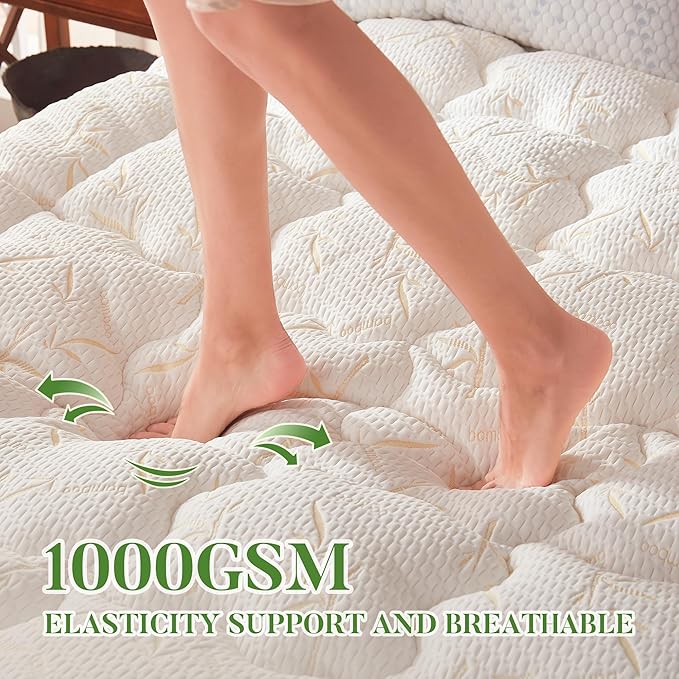 PRIMESOFT 100% Waterproof Full Size Mattress Topper, Thick Pillow Top Mattress Pad，Up to 21 Inch Deep Pocket,Soft Breathable Mattress Pad for Back Pain, Protector Cover(Beige)