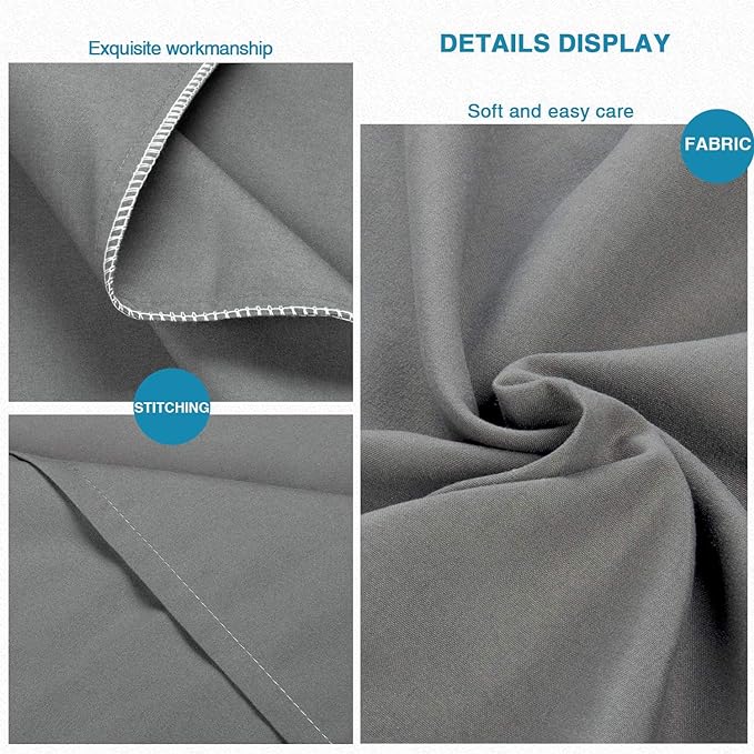 FLXXIE Body Pillow Cover - Super Soft Microfiber 20x54 Body Pillow Case - Envelope Closure, Wrinkle, Stain Resistant 20x54 Long Pillowcase, Dark Grey
