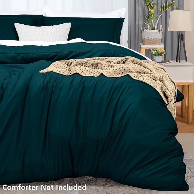 Utopia Bedding Duvet Cover King Size - 3 Piece with Zipper Closure - 1 Comforter Cover 104X90 Inches & 2 Pillow Shams 20X36 Inches (Teal) Comforter Not Included