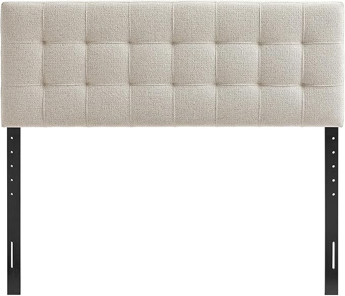 Modway Lily King Size Headboard with Biscuit Tufting in Dove Gray - Fabric Upholstery with Padded Design and 5 Height-Adjustable Mounts