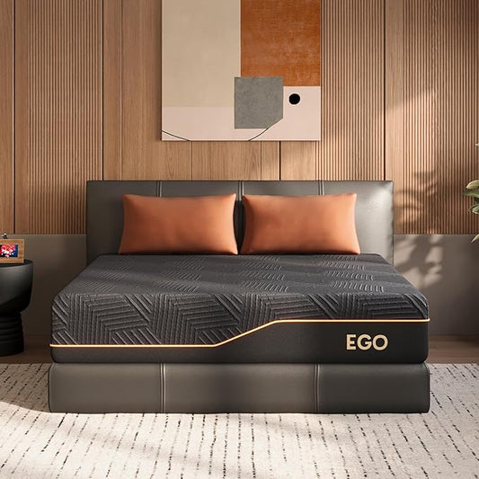 MLILY EGOHOME 12 Inch California King Memory Foam Mattress for Cooling Sleep, Pressure Relief Cooling Copper Gel Bed in a Box, Foam Made in USA, CertiPUR-US Certified, Medium Firm, 72x84x12 Black