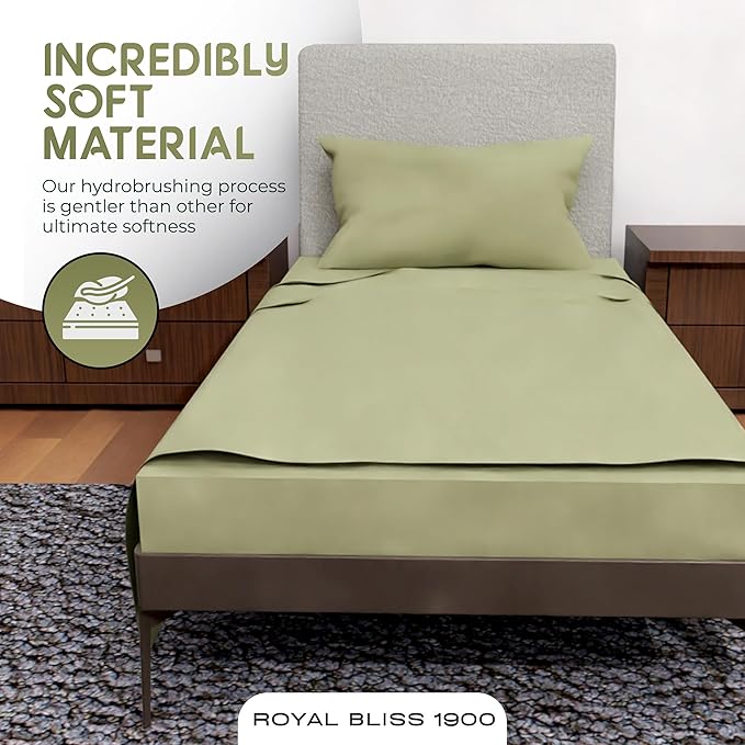 Twin XL Sheet Sets - 3 Pcs Set - Fade Resistant Double Brushed MicrofiberTwin XL Bed Sheets, XL Twin Sheets Deep Pocket, Twin XL Sheet Set, Sheets Twin XL Size Bed Set (Sage)