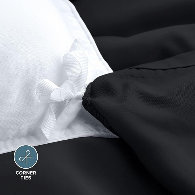 Bare Home Bedding Duvet Cover Extra Long Size - Premium 1800 Super Soft Collection - Lightweight, Cooling Duvet Cover - Soft Breathable Bedding (Twin/Twin XL, Black)