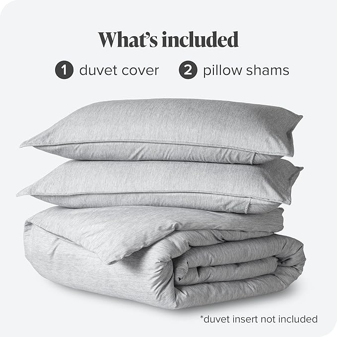 Bare Home Bedding Duvet Cover Full Size - Premium 1800 Super Soft Collection - Lightweight, Duvet Cover - Soft Textured Bedding (Full, Heathered Pewter)