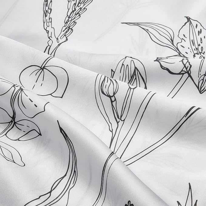 EXQ Home Satin Body Pillow Pillowcase Super Soft Silk Pillowcase, Body Pillow Cover with Envelope Closure Flowers with White Background (20"x54")