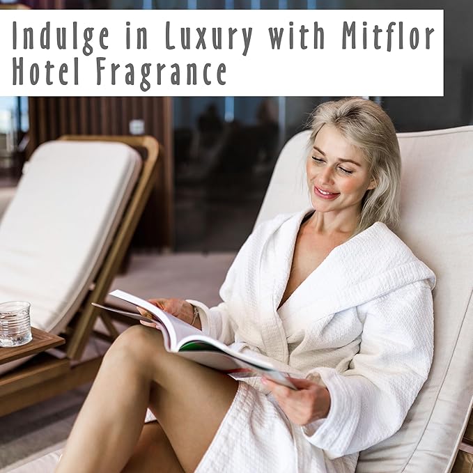 Hotel Fragrance Reed Diffuser, MitFlor White Tea Diffuser for Home Office, Inspired by Shangri-La Hotel, Essential Diffuser Oil Set with Natural Rattan Sticks, 100ml / 3.4 fl oz