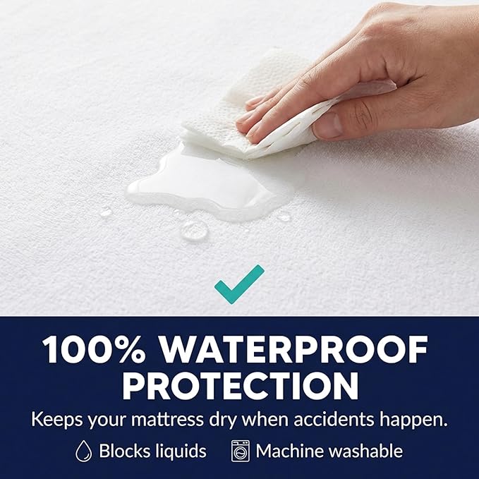 Zippered Waterproof Mattress Encasements - Hypoallergenic Mattress Protector Cover with Soft Cotton Terry Fabric Top - Twin Size 39' x 75'