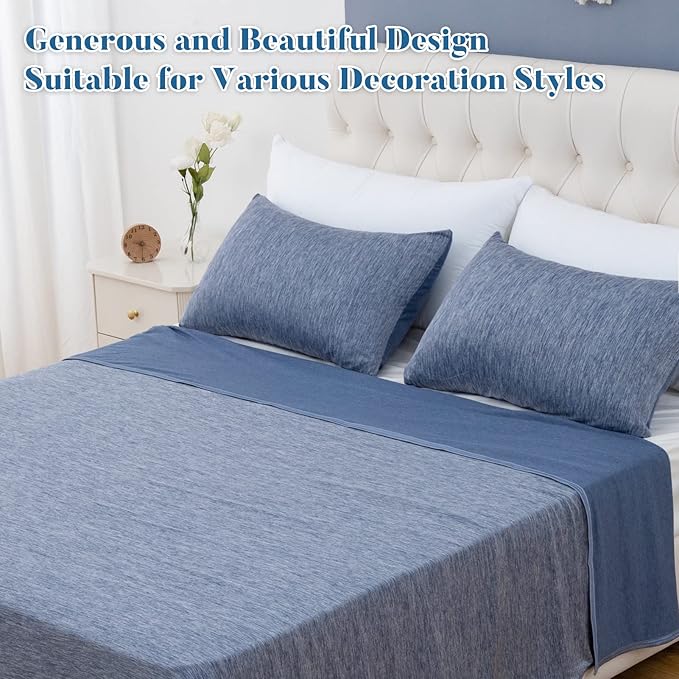 CHOSHOME Cooling Pillow Cases Zipper Pillow Covers Q-Max > 0.45 Zippered Pillowcases for Hot Sleepers, Soft, Breathable, Skin-Friendly, 2 Pack (King, 20"x36", Blue)