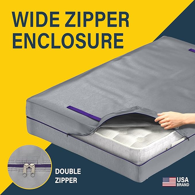 Cal King Mattress Bags For Moving, California King Mattress Bag For Moving - Heavy Duty 10 Mil Zipper Mattress Cover For Moving w 8 Carry Handles - Storage, Moving Mattress Protector Bag