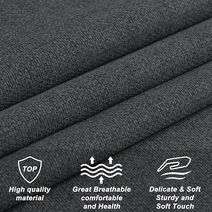 Furpopup Linen Upholstered Headboard Queen/Full Size Latest Model Wall Mount, Bed Frame Mount, Featuring High-Density Sponge Padding, Luxury Texture Easy Assembly Comfort and Style-Dark Gray