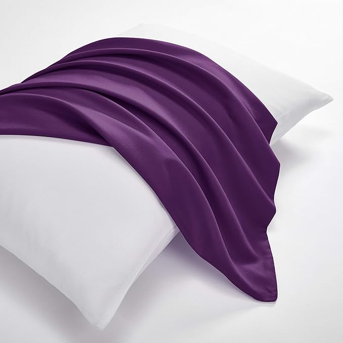 EVOLIVE Body Pillow Cover 21"x54", Ultra Soft Microfiber Pillowcase with Hidden Zipper, Breathable, Machine Washable, for Pregnancy & Side Sleepers, Cover Only (21"x54" Body Pillow Cover, Purple)