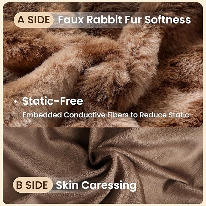 ZonLi Fluffy Body Pillow for Adults, Fuzzy Faux Fur Body Pillow with Shredded Memory Foam, Adjustable Support for Side Sleepers, Pregnancy & Decor, Gifts，20x54 Inch, Brown