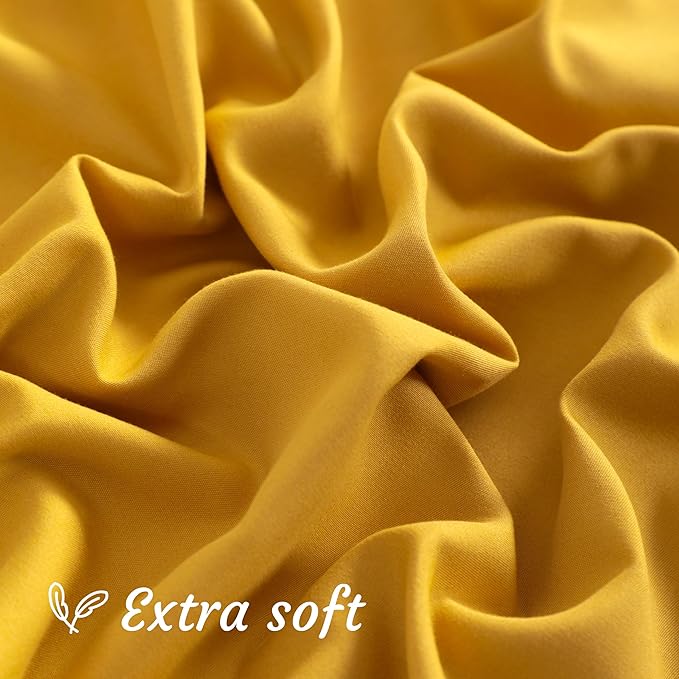 NTBAY 2-Pack Body Pillowcases, 20x54 inches, Ginger Yellow, Soft, Wrinkle, Fade Resistant, Envelope Closure, Microfiber, 2 Pieces