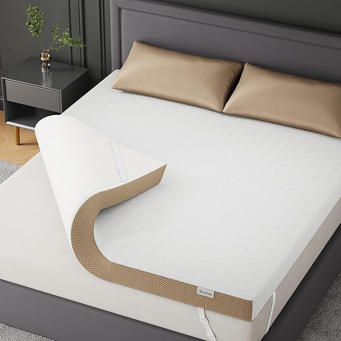 Bestier 3 Inch Gel Memory Foam Mattress Topper Twin Size - Cooling Bed Pad for Back Pain Relief, Pressure Dispersing Mattress Pad for Bedroom RV, College Dorm (38x74 Inch)