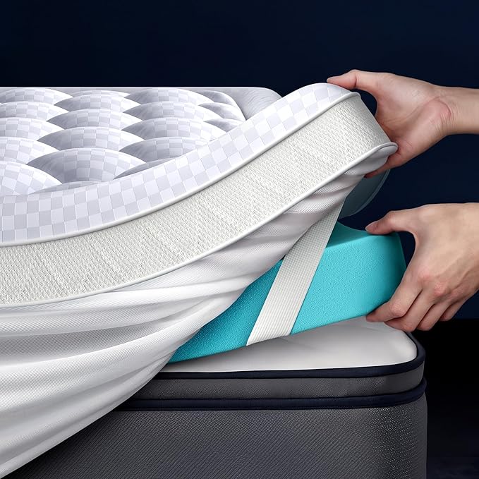 5 Inch Mega Support Memory Foam Twin Mattress Topper for Pressure Relief, Dual Layer 2.5" Pillow Top Mattress Topper Twin Plus 2.5" Cooling Gel Infused Memory Foam Mattress Pad