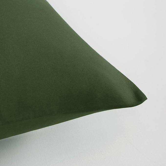 FLXXIE Body Pillow Cover - Super Soft Microfiber 20x54 Body Pillow Case - Envelope Closure, Wrinkle, Stain Resistant Olive Green Body Pillowcase, 20x54, Olive Green