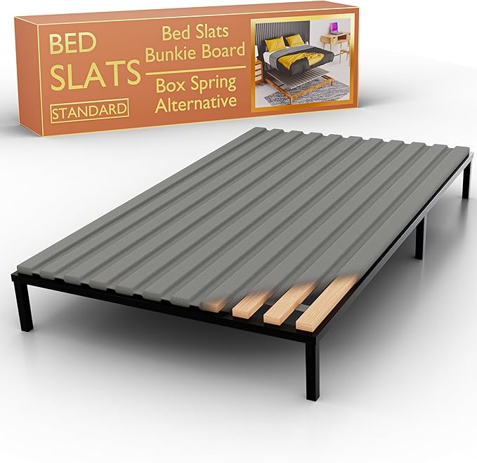 Treaton, 0.75-Inch Vertical Wooden Bunkie Board/Bed Slats, King, Grey
