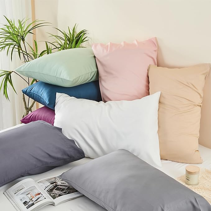 BEDELITE King Size Pillow Cases Set of 2, Rayon Derived from Bamboo, Cooling Pillow Cases for Hot Sleepers & Night Sweats, Breathable and Silky Soft Envelope Pillowcases(Taupe, 20"x36")
