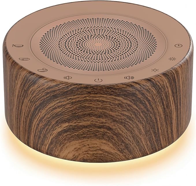 Kipcush White Noise Machine - Soft Non-Glare Nursery Lamp, 30 Soothing Sounds, 8 Color Lights, Max 8-Hour Timer for Baby & Adults (I, Standard)