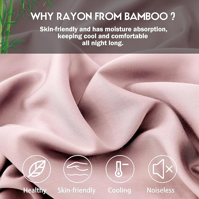 Pillowcases King Size 2 Pack, Cooling Viscose from Bamboo Pillow Cases with Envelope Closure, Cool & Breathable Pillow Cover for Hot Sleepers and Night Sweats, 20" x 40"