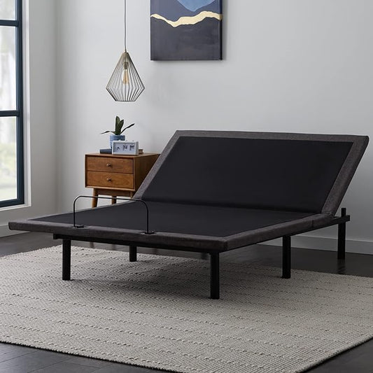 Lucid L600 Adjustable Bed Base Frame - Full Size - Zero Gravity - Bluetooth - Companion App - Head and Foot Incline - Interactive Dual Massage - Under Bed Lighting - Wireless Remote - Dual USB Ports
