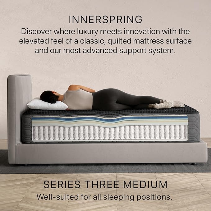Beautyrest Black Series Three 15.25" Medium Twin XL Mattress - Breathable, Cooling, and Supportive - CertiPUR-US Certified, 100-Night Sleep Trial, and 10-Year Limited Warranty