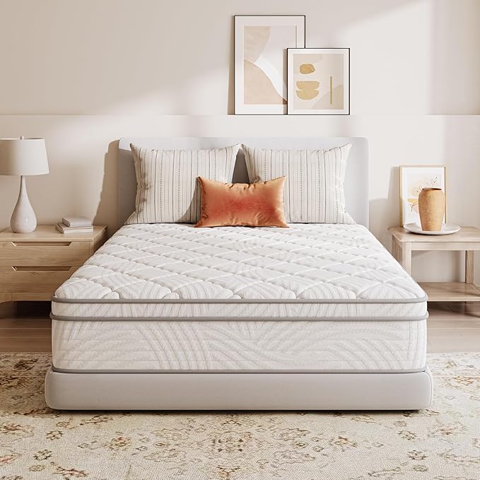 Sweetnight 8 Inch Twin XL Mattress in a Box with Comfort Foam, Individually Wrapped Pocket Innerspring for Motion Isolation & Pain Relief, CertiPUR-US Certified Twin Size Mattress