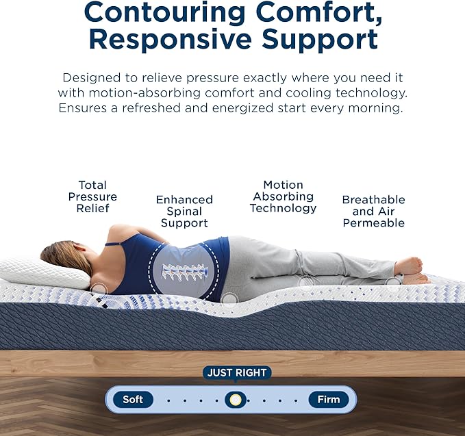 Therapedic Agility Hybrid Mattress – King Size 11 Inch with Cooling Comfort, Pressure Relief Support, and Motion Isolation – CertiPUR-US® & Oeko-TEX® Certified