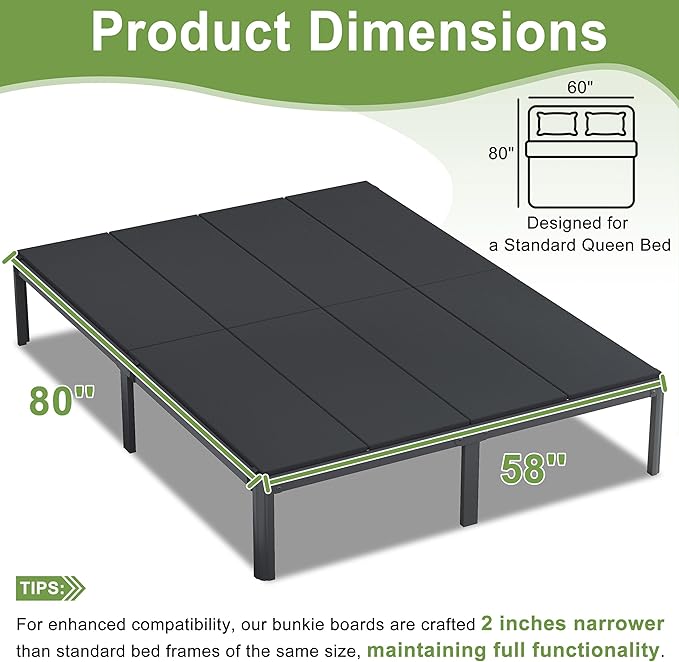 Yicensen Queen Bunkie Board, High Density Bunkie Board Queen, Bed Support, Moisture-Resistant, Anti-Slip, Breathable