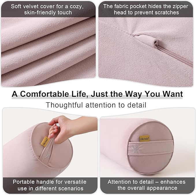 Body Pillow for Adults,Long Round Pillow,Big Cylindrical Pillow,Large Full Bolster Pillows for Side Sleepers (Purple, 59"*7.87")