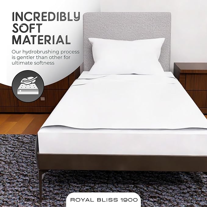 Twin Sheets Set -3 Pcs Set- 16 inch Deep Pockets - Cooling Twin Bed Sheets - Soft Twin Size Sheets - Comfortable Twin Sheet Set for Bedding - Durable Bed Sheets Twin Size (White)