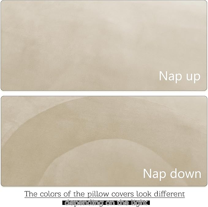 StangH Beige Velvet Body Pillow Cover Super Soft Large Pillowcase for Pregancy/Baby, Home Decoration for All Seasons Sofa Bedroom Theater, 20 x 54-inch, 1 Piece