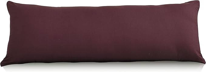 EVOLIVE Body Pillow Cover 21"x54", Ultra Soft Microfiber Pillowcase with Hidden Zipper, Breathable, Machine Washable, for Pregnancy & Side Sleepers, Cover Only (21"x54" Body Pillow Cover, Wine)