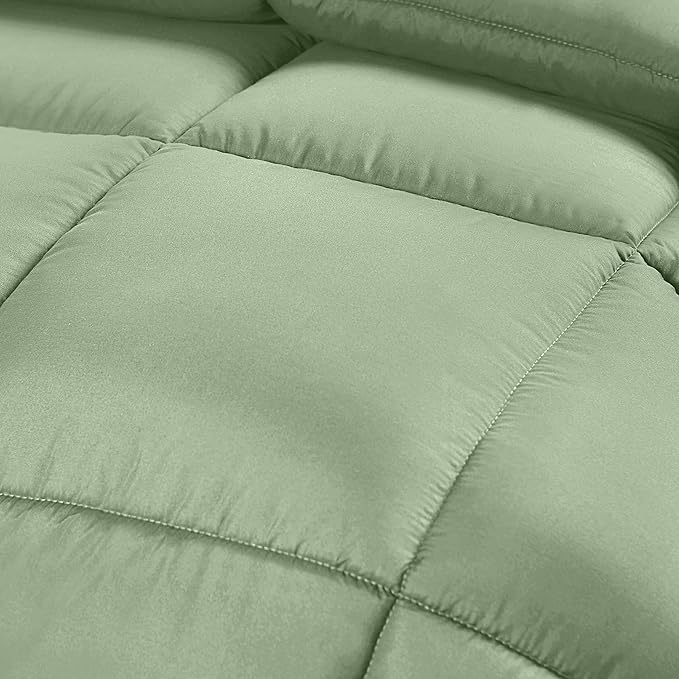 Utopia Bedding Twin Comforter Duvet Insert, Quilted Sage Green Comforter with Corner Tabs, Box Stitched Down Alternative Comforters Twin Size 64 x 88 inches