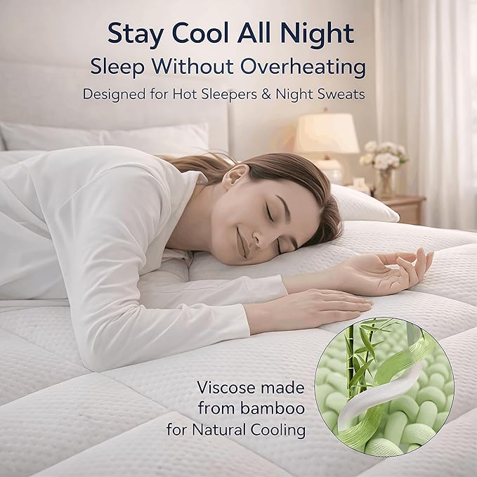 ELEMUSE 3 Inch Dual Layer King Memory Foam Mattress Topper,Cooling Memory Foam & Plush Pillow Top Pad, Luxury Pressure Relief Bed Topper for Master Bedroom, Breathable Comfortable Support for Couples