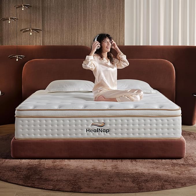 Queen,12inch Queen Hybrid Mattress in a Box Memory Foam Mattress Size Firm with Individual Pocket Spring Upgrade Zoned Support Medium Firm Memory Fat Mattress