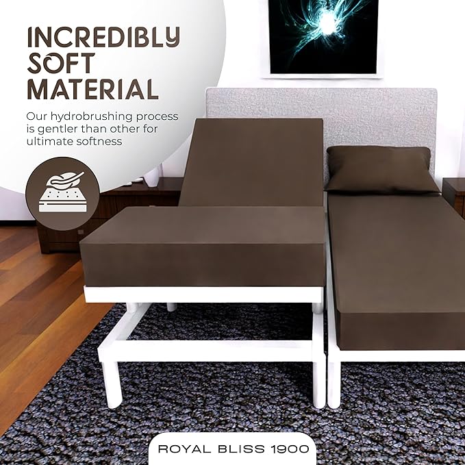 Split California King Sheets Sets - 5 Pcs Set - Split California King Sheets Sets for Adjustable Bed Cal King Split Sheets for Adjustable Bed Split California King Sheets (Chocolate)