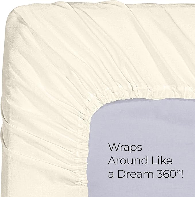 Utopia Bedding Queen Fitted Sheet - Bottom Sheet - Deep Pocket - Soft Microfiber - Shrinkage and Fade Resistant - Easy Care -1 Fitted Sheet Only (Ivory)