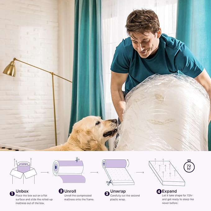 NapQueen King Size, 6 Inch Anula Green Tea Infused Memory Foam Mattress, Bed in a Box, CertiPUR-US Certified Mattress