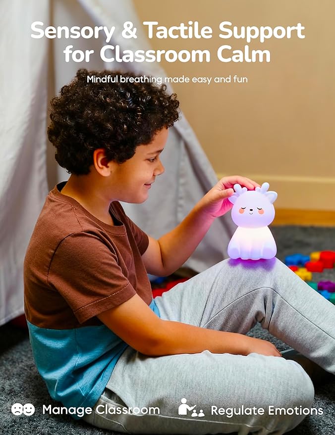 Breathing Pal 'Deedee'- Mindfulness Breathing Light, Guided Visual Meditation Breathing Light, Anxiety Relief Items for Calm Down Corner/Meditation/Sleep for Adult&Kid
