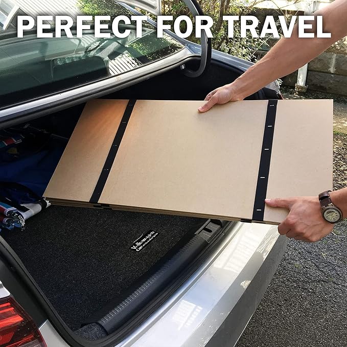 DMI Foldable Box Spring, Bunkie Board, Bed Support Slats for Support to Streamline and Minimize the Bed, No Assembly Needed, Twin Size, 60 x 30,Brown